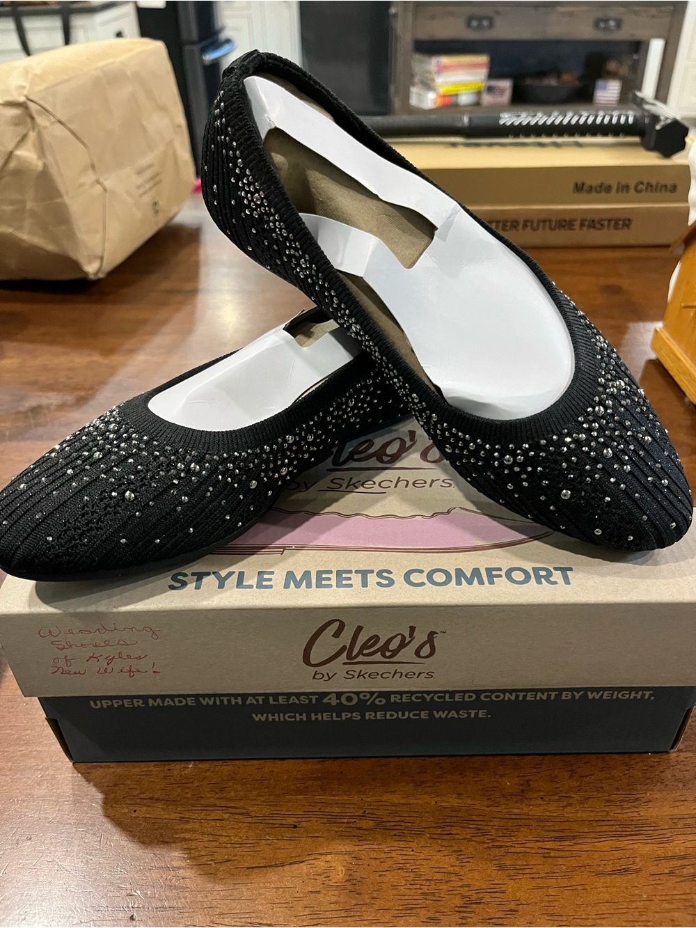 Skechers Cleo's Glitzy Daze Black Flats